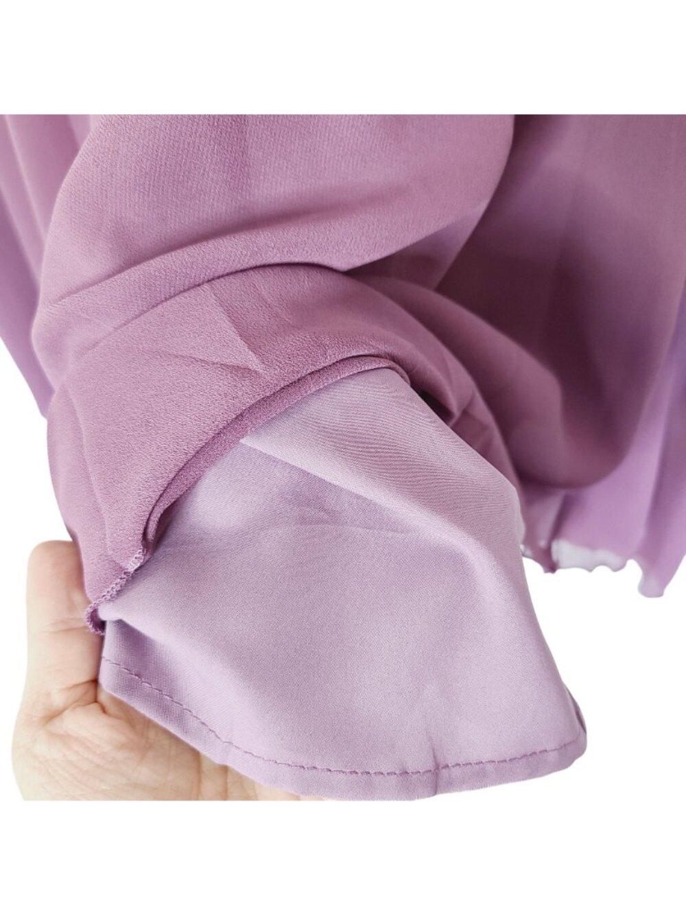 Purple Lace Chiffon Maxi Dress Plus Size 2XL Cap Sleeves & V-Neckline - Picture 8 of 14